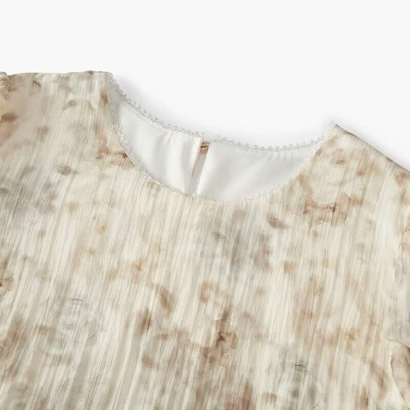 EICHITOO Summer Tie-Dye Print Short Sleeve Dress