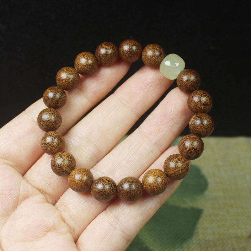Golden Sandalwood 10mm Beaded Bracelet, DIY Style, Fashion Jewelry for Men and Women