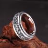 925 Sterling Silver Tibetan Script Rotating Ring for Men – Ethnic Style