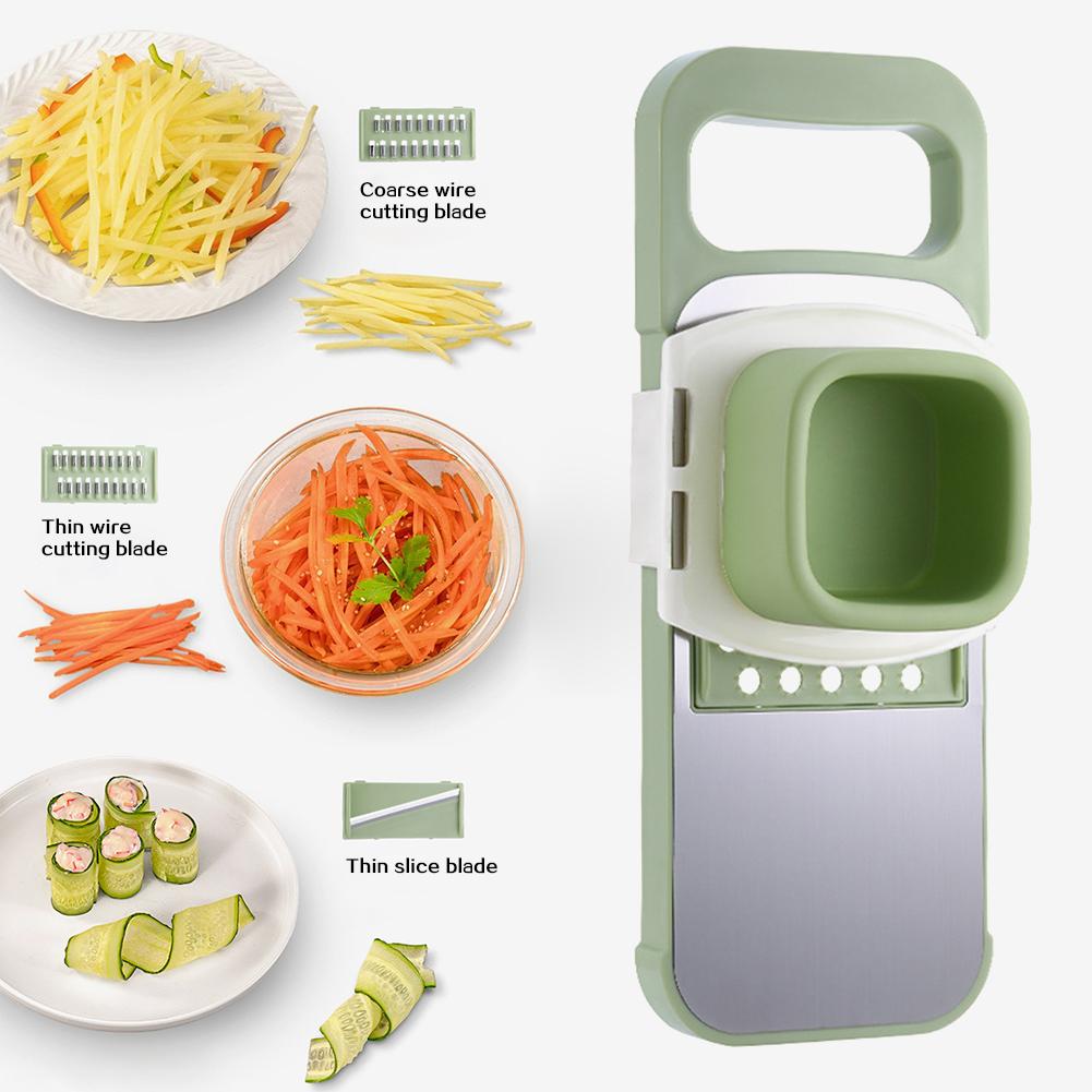 5 In 1 Stainless Steel Vegetable Cutter Carrots Fruit Peeler Slicers Kitchen Tool Multi-Function Food Salad Shredders Cooking