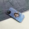 Blue Flying Sky Little Black Cat Phone Case for iPhone 17 16 15 14 13 12 11 Air Pro Max XR XSMax Plus Glossy Film Hard PC Cover