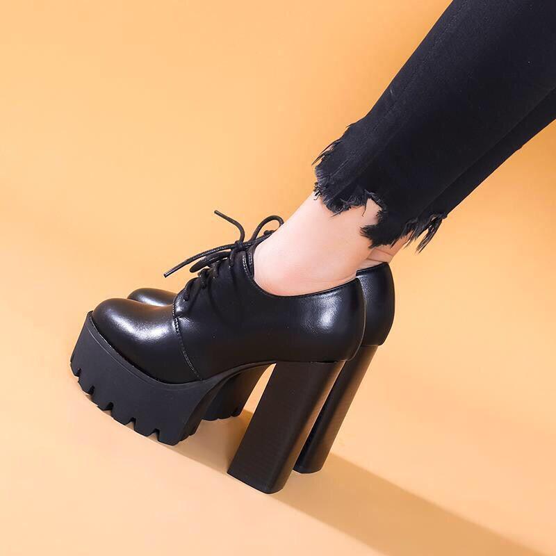 Women's Fleece-Lined Chunky Heel Platform Winter Shoes