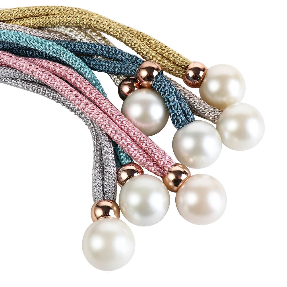 Polyester Pearl Curtain Tieback Adjustable Curtains Tie Rope Pearl Curtain Buckle Decoration