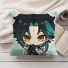 Xiao Cute Genshin Impact Cushion Cover Silky Short Plush Invisible Zipper Dustproof Sofa Pillow Case For Home Decor