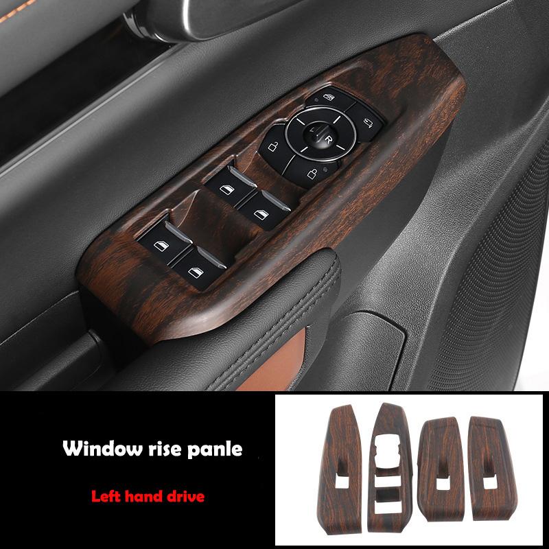 LHD RHD For Ford Ranger Wildtrak T9   2024 ABS Wood door handle bowl Central Screen trument Reading Light panle cover