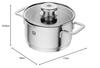 ZWILLING Pouristic Stockpot, 16cm, Deep, Double-Handled, Stainless Steel, Triple-Layered Bottom, Induction Compatible, 1.8L [Official Japanese Product