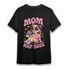 Damen freches Mama Grafik T-Shirt Rosa Power Sterne Design Unisex Baumwolle Oversize T-Shirt