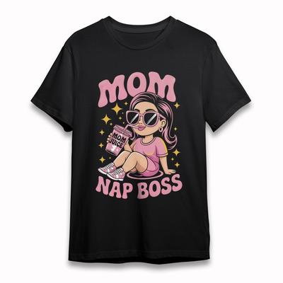 T-shirt Grafica Sassy Mom da Donna Rosa Potere Stelle Design Unisex Cotone Oversize