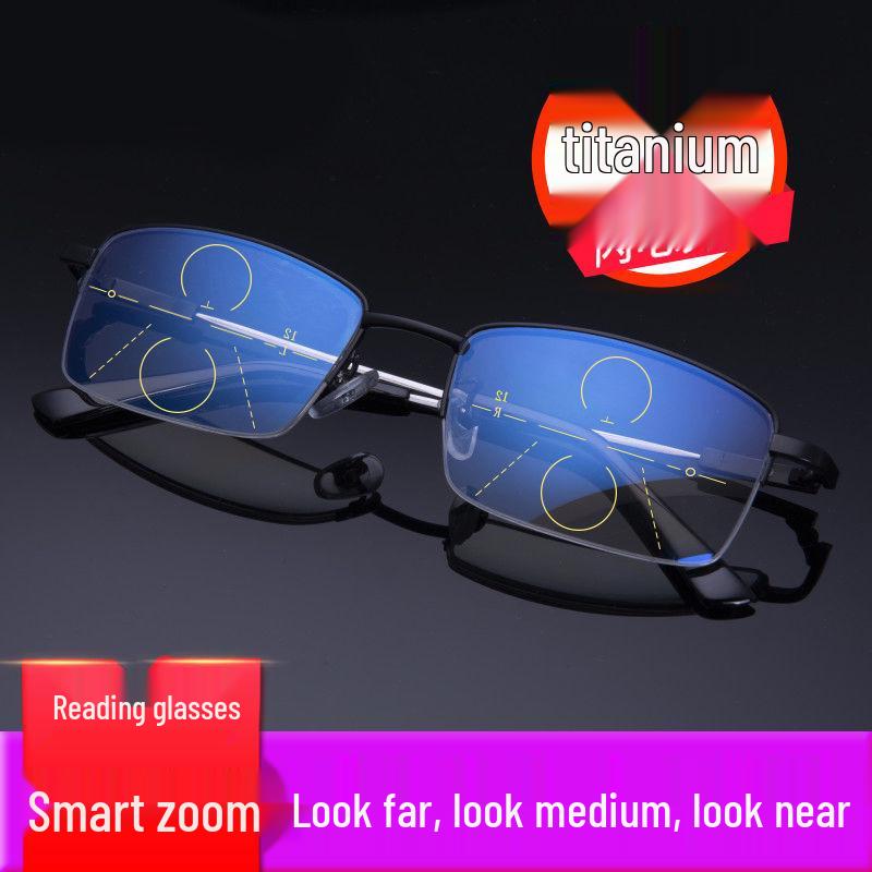 2025 Anti-Blue Light Smart Zoom Ultralight Progressive Presbyopic Glasses for Men