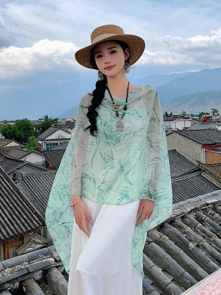 New Summer Elegant Beach Women Silk Scarf Vacation Wrap Shawl Boho Print Lady Sunscreen Bandana Long Hijab Scarve Pareo Mujer