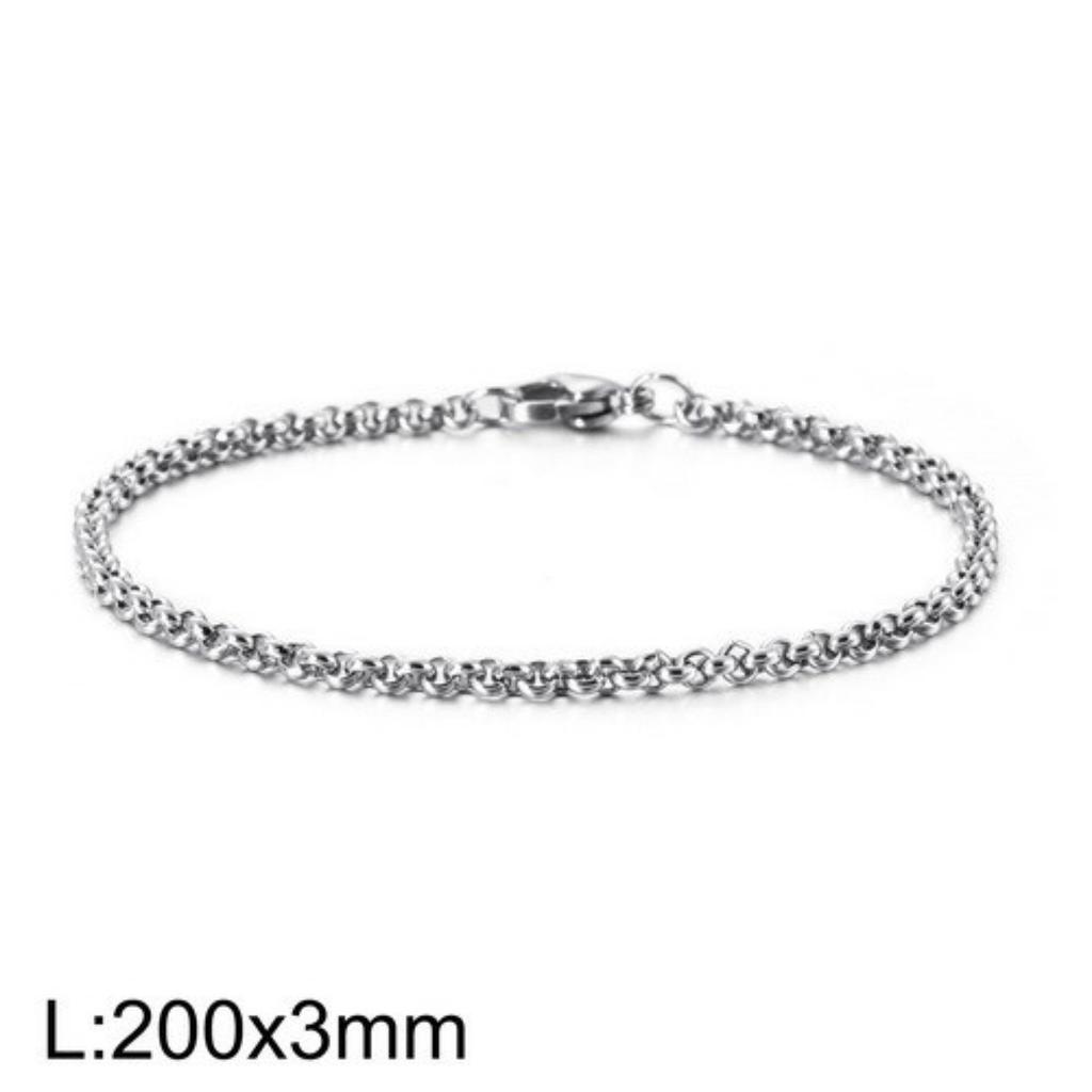 O-shaped Round Stainless Steel Bracelet Men and Women Punk Style Chain