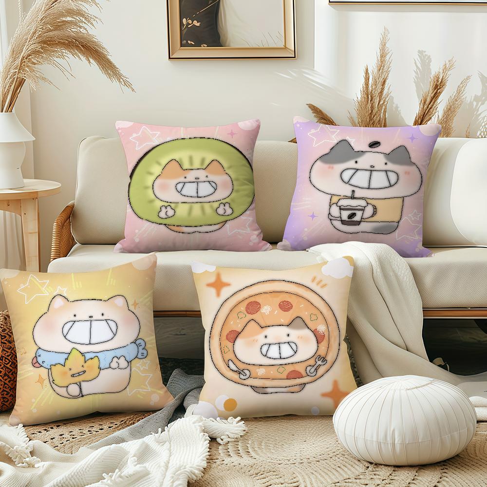 Cartoon Kitten Couple Cute cushion cover Pillow Cover Decoration Room Home Sofa living Office Car Nordic Simplicity