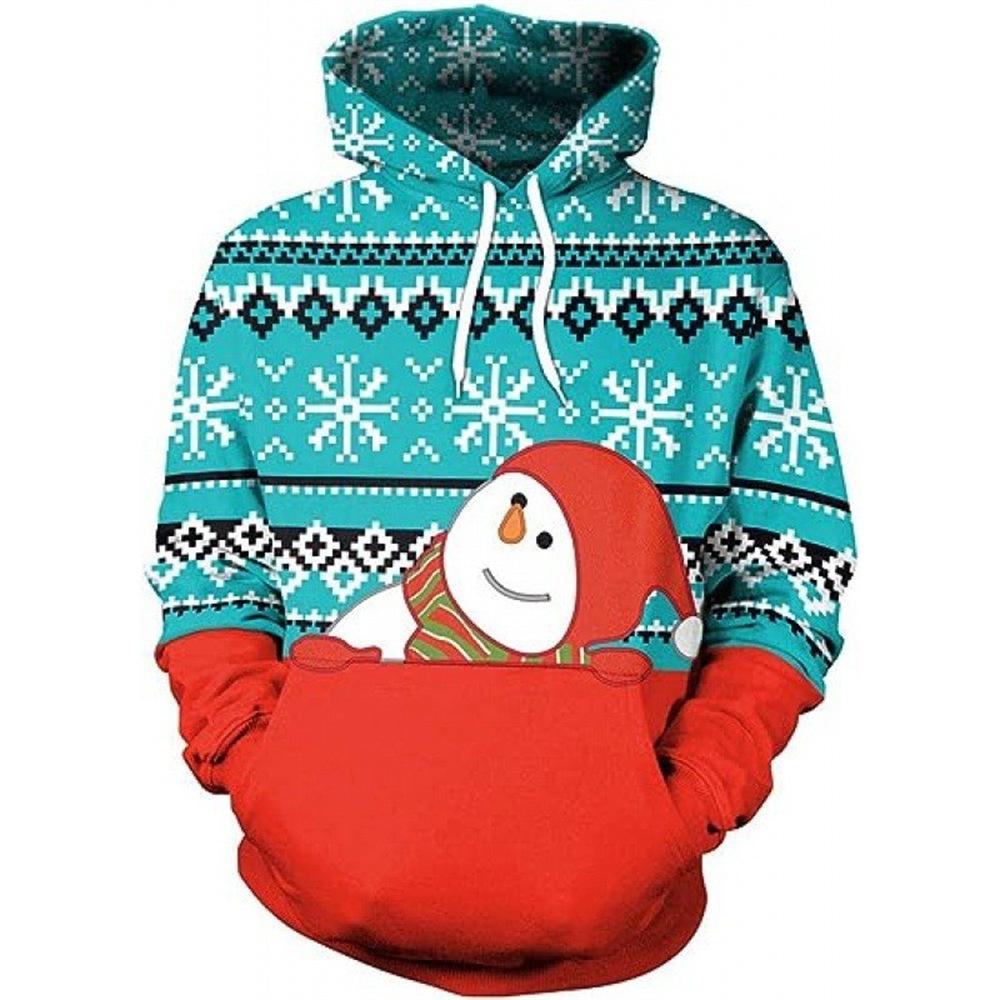 Men's and Women's Sweatshirts Autumn and Winter Christmas 3D Printing Models Long-sleeved Medium-length Hoodie Loose Sweater