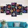 5 Piece Wall Art Canvas Prints Music Painting Disc Record Posters on the Wall Canvas Painting for Bedroom Vintage Home Decor