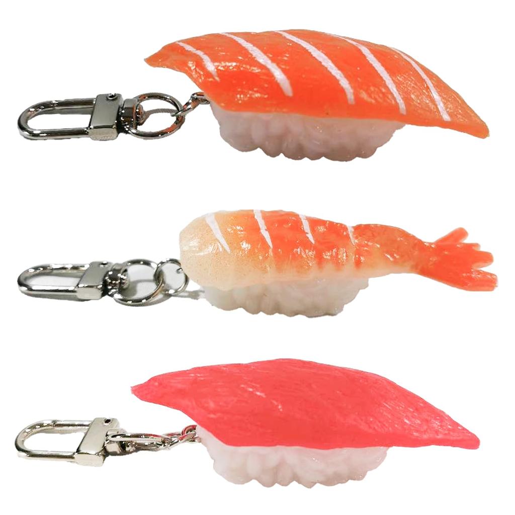 The Taste of Japan with Realistic Sushi Set of 3 Sushi Food a Japanese Souvenir for Salmon [hjnet] [Take You! Keychain] Pieces, Samples, Foreigners,