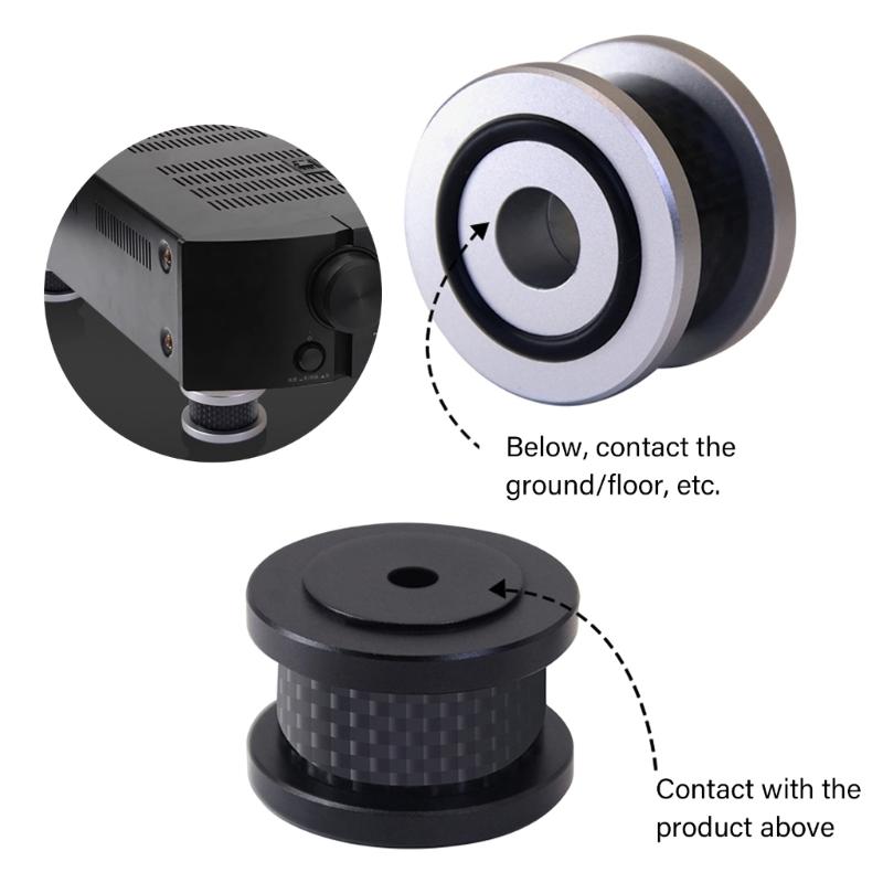 Speaker Pad Isolation Feet Pad Shock Absorbing Aluminum Carbon Subwoofer Isolator Mounting Turntable Recorder