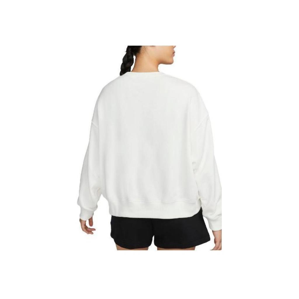 Nike Sportswear City Utility Solid Logo Print Crewneck Long Sleeve Sweatshirt Women Sweatshirt White DV8019-133
