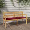 Day and Night - Day and Night Batavia Bench with Wine Red Cushion Solid Teak Wood 150 Cm
