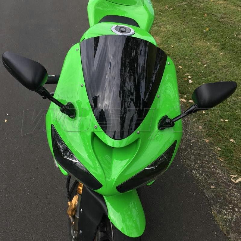 Двойной Пузырь Ветровое Стекло Ветровик Экран Для 2005 2006 2007 2008 Kawasaki Ninja 636 ZX6R ZX-6R ZX10R ZX-10R ZX 6R 10R Черный