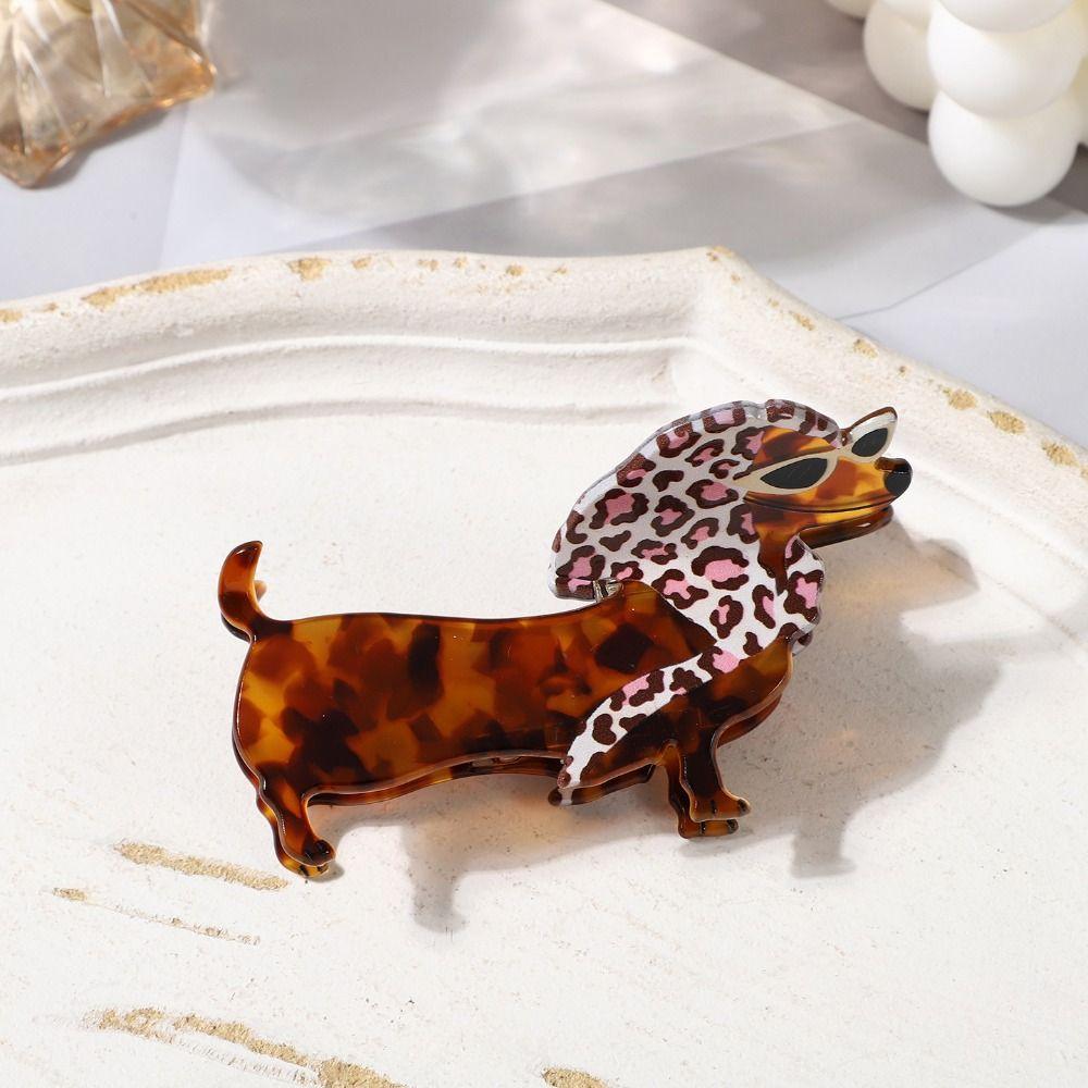 Large Dachshund Hair Claw Animals Acetate Grab Clip Fashion Sausage Dog Hair Clip  Female