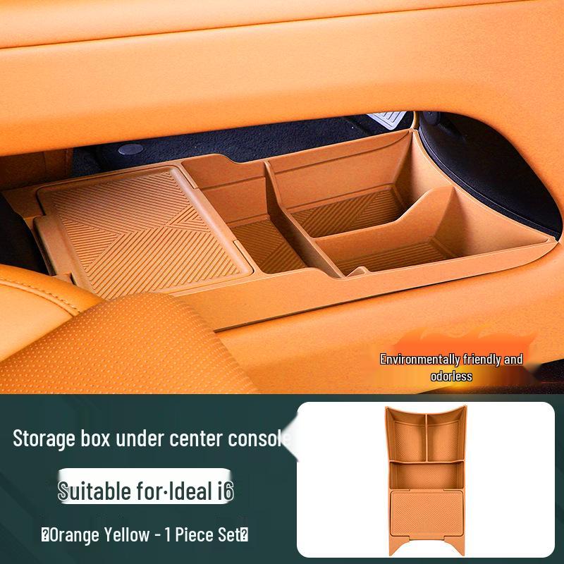 Ideal I6 Center Console Lower Storage Box, Original Car Color, Dedicated for Convenient Silicone Storage.