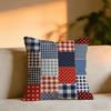 Vintage Patchwork Cushion Cover Cozy Velvet Throw PillowSoft Warm Cushion For Sofa  Bed
