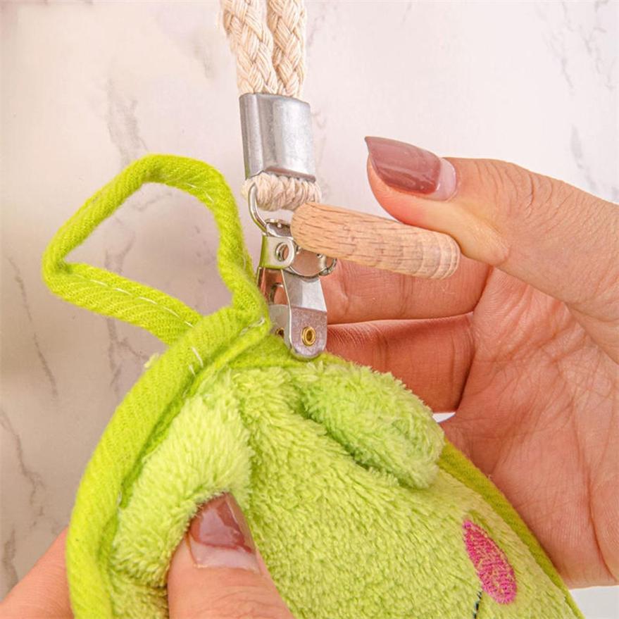 Multipurpose Braided Cotton Loop Towel Clip with Metal Clamp / Multipurpose Cloth Hanger for Home Bathroom