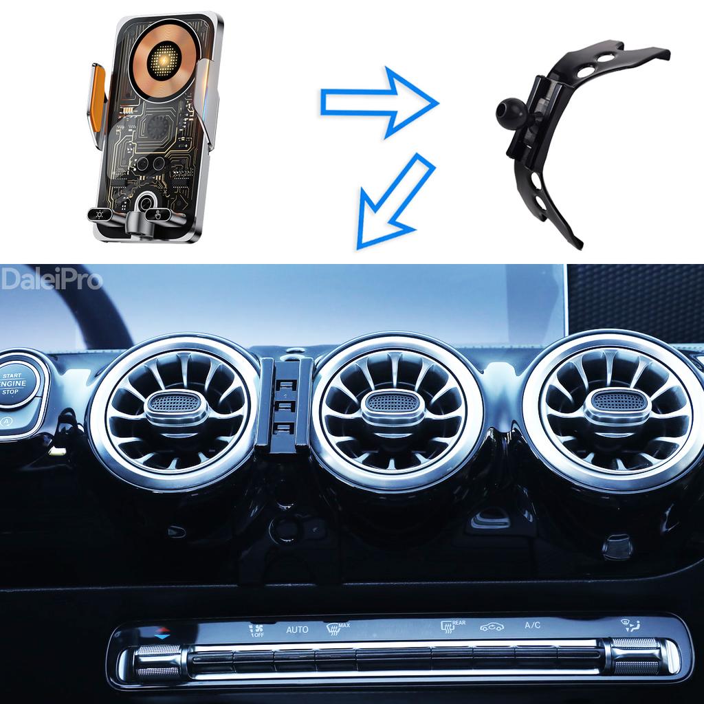 Per Mercedes CLA C118 2020-2024 Porta Telefono per Auto Caricatore Wireless Supporto Magsafe Bloccaggio Automatico Magnete Forte Accessori Auto