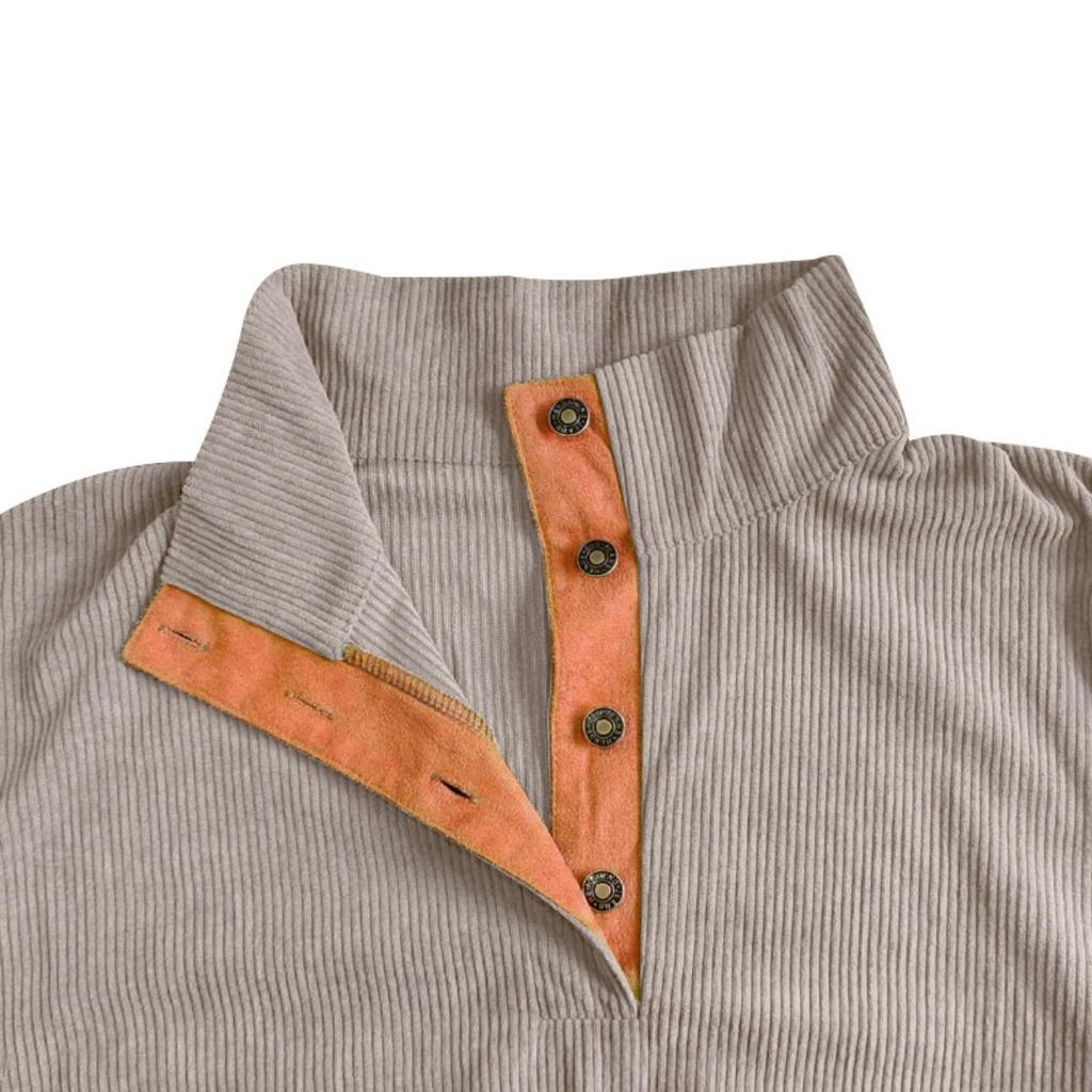 Herren Outdoor Kord Casual Stehkragen Langarm Sweatshirt Sportjacken