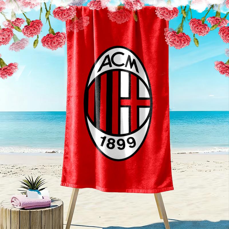AC Mailand Print Strandtuch, Großes Weiches Schnelltrocknendes Handtuch für Strand Camping Schwimmen