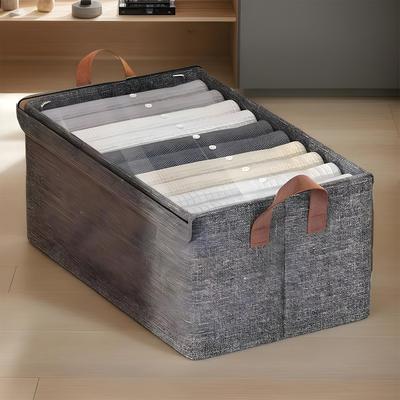 Under Bed Storage Clear Top Lid Fabric Underbed Bag Clothes Storage Bins with Handles for Clothes Clothing Blankets Comforter