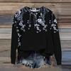 Women's Fashion Printed Long Sleeve Loose Round Neck Sweatshirt Top Fall