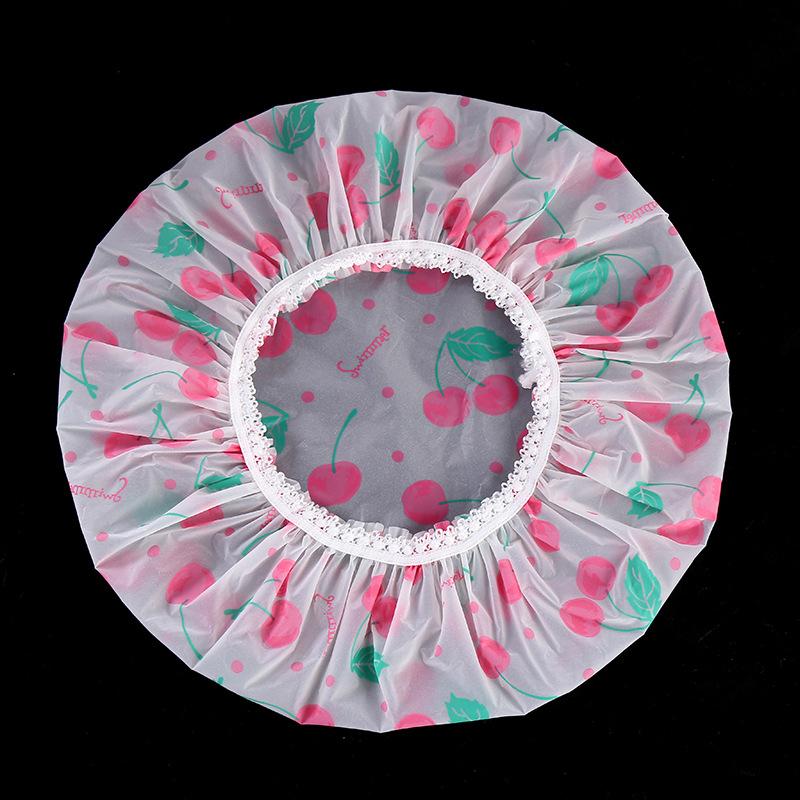 Flower Pattern Shower Cap Waterproof Bath Hat Thickened Cap Women Spa Hair Salon Supplies Shower Cap Bathro Accessories
