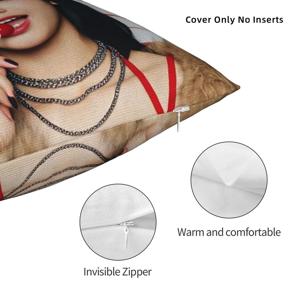 Pillow Case Kpop Style Cool Girl Lisa Soft Pillow Cover For Couch Sofa Bedroom Retro Trendy Pillowcases