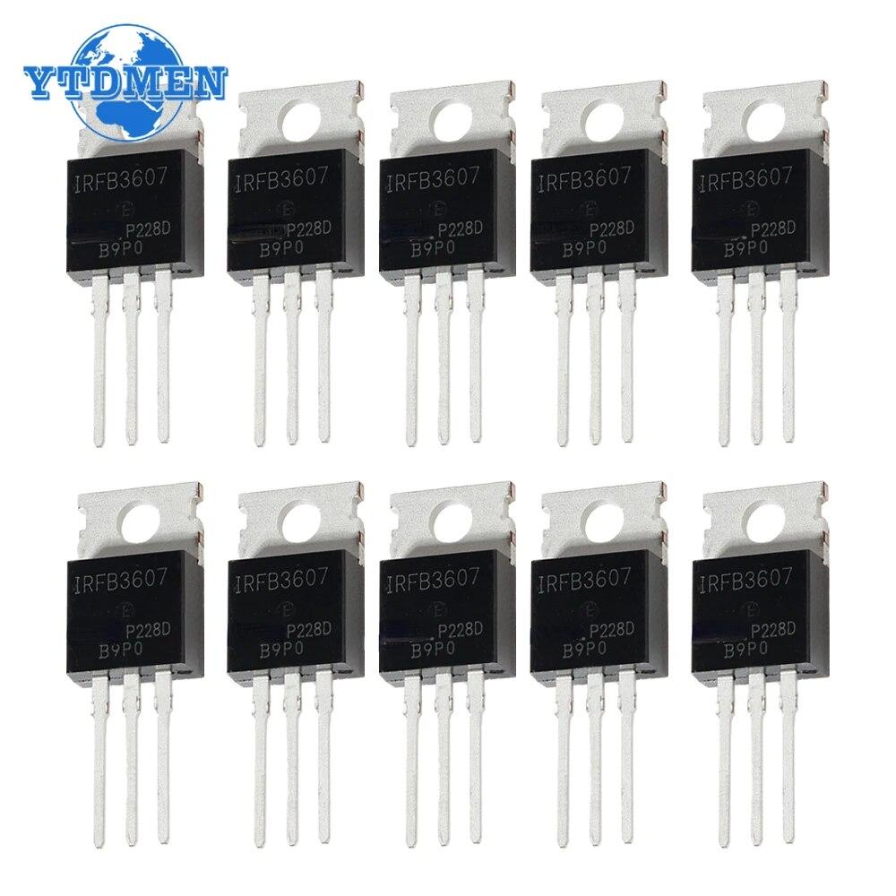 5KS Tranzistor s efektem pole IRFB3607 IRFB3607PBF MOSFET N-kanálové tranzistory 75V 80A TO-220 Nový