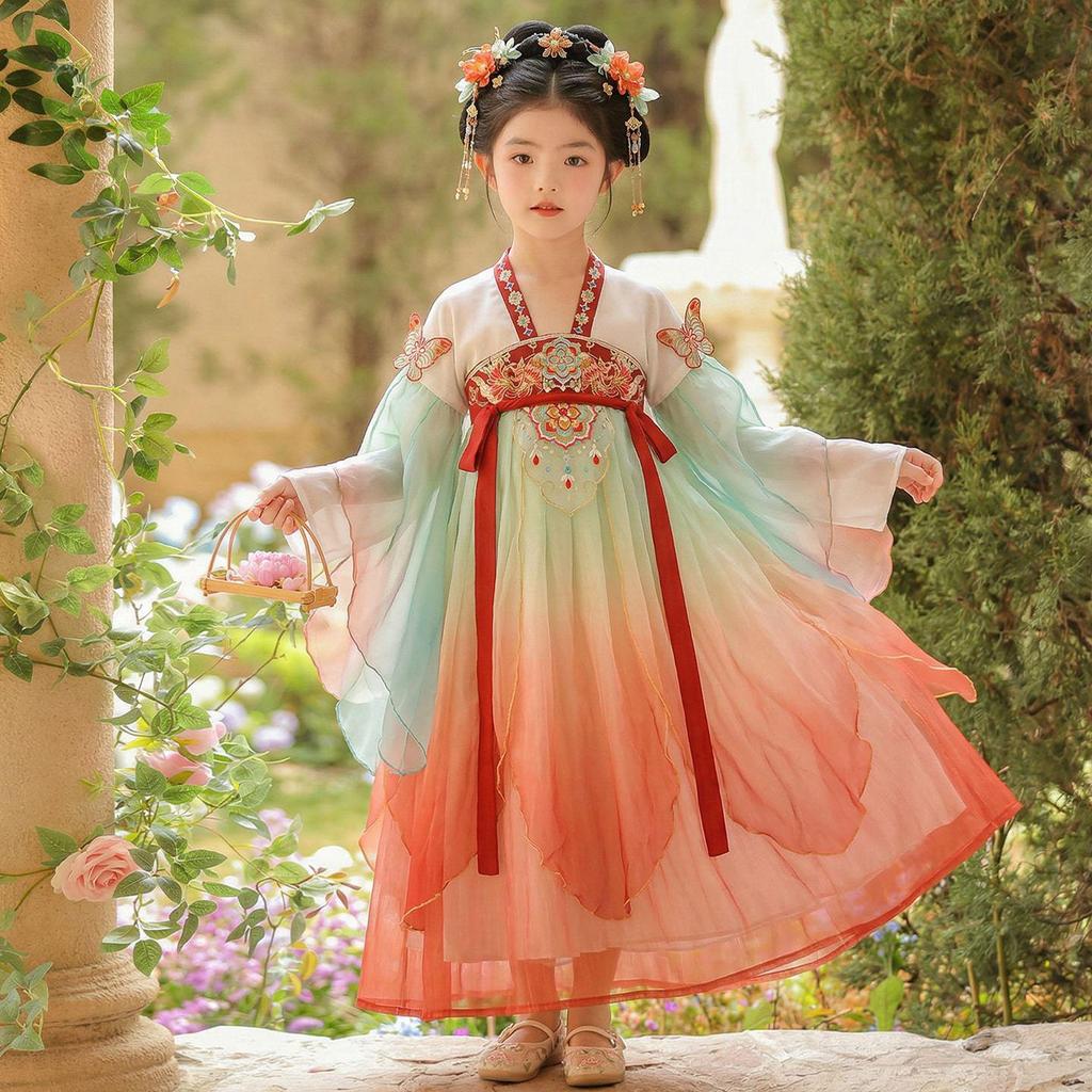 2025 Spring Hanfu: Girls' Chinese Fairy Dress, Ruqun-Style Performance Costume