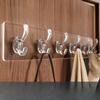 Transparent Row Hook, Six-link Strong Adhesive, No Trace, No Need for Drilling, Door Rear Adhesive Hook