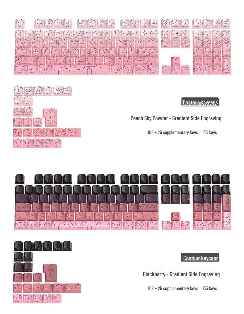 Contour 4.0 Side-Engraved Translucent Custom Keycaps for Magnetic Mechanical Switch Keyboard