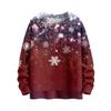 Women's Fashion Casual Long Sleeve Christmas Printed Round Neck Knitted Top