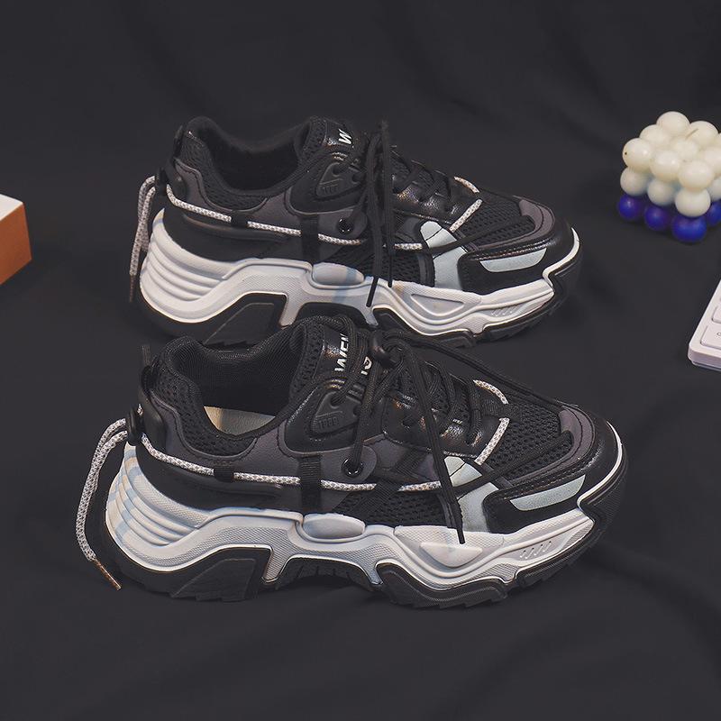 

Обувь для папы, женские тонкие летние новые легкие нескользящие дышащие походные туфли на платформе для отдыха на открытом воздухе, повседневные кроссовки 40 чёрный