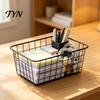 Bacs de rangement pour vêtements d'armoire Panier de rangement pour fer, Panier organisateur en fil de style nordique, Étagères métalliques robustes de grande capacité Panier de rangement décoratif