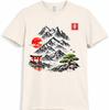 Japanese Landscape T Shirt Mountain Sakura Bonsai Art Graphic Tee
