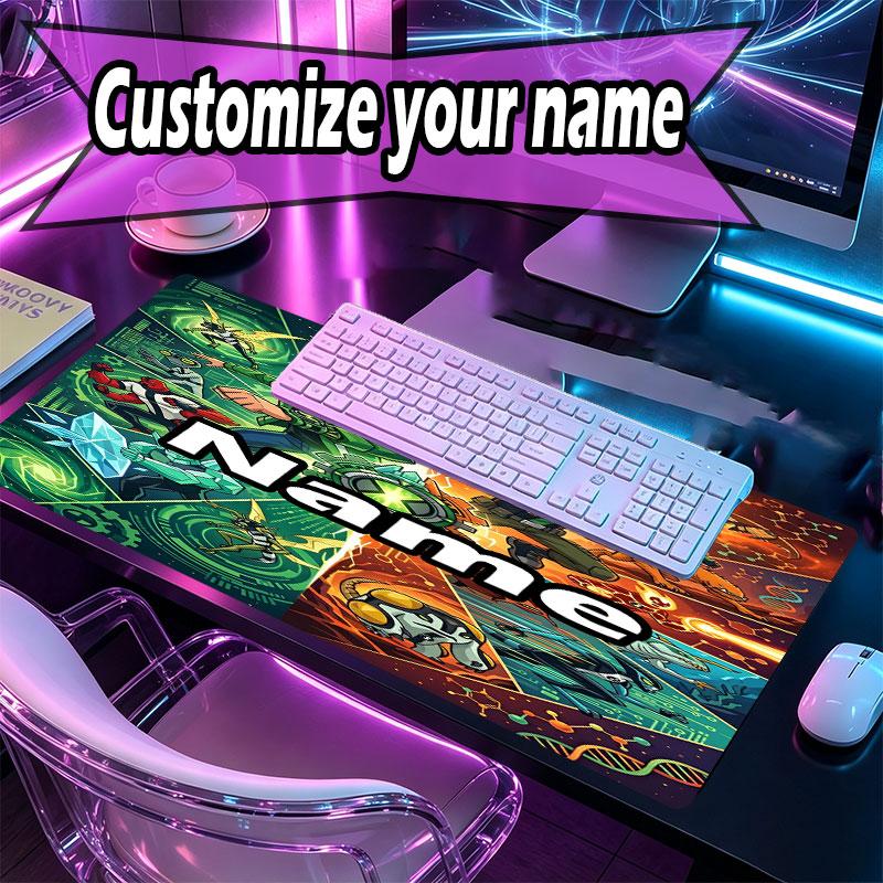 Custom Name Personalized Ben 10 Cartoon Pattern Mousepad, Laptop PC Desk Mat, Decorative Desk Mat for Home Keyboard Pad Gift