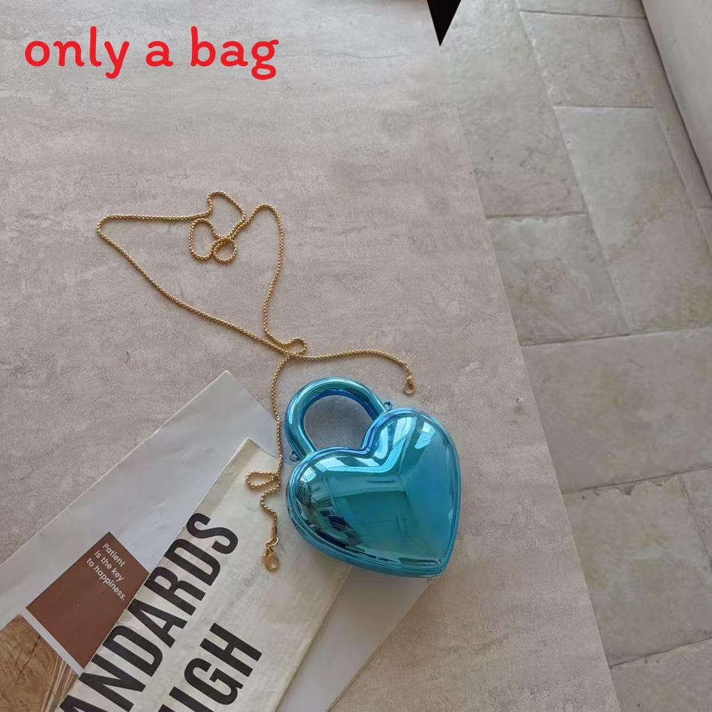 Acrylic Heart Shape Womens Chain Shoulder Bag With Magnetic Closure For Daily Use