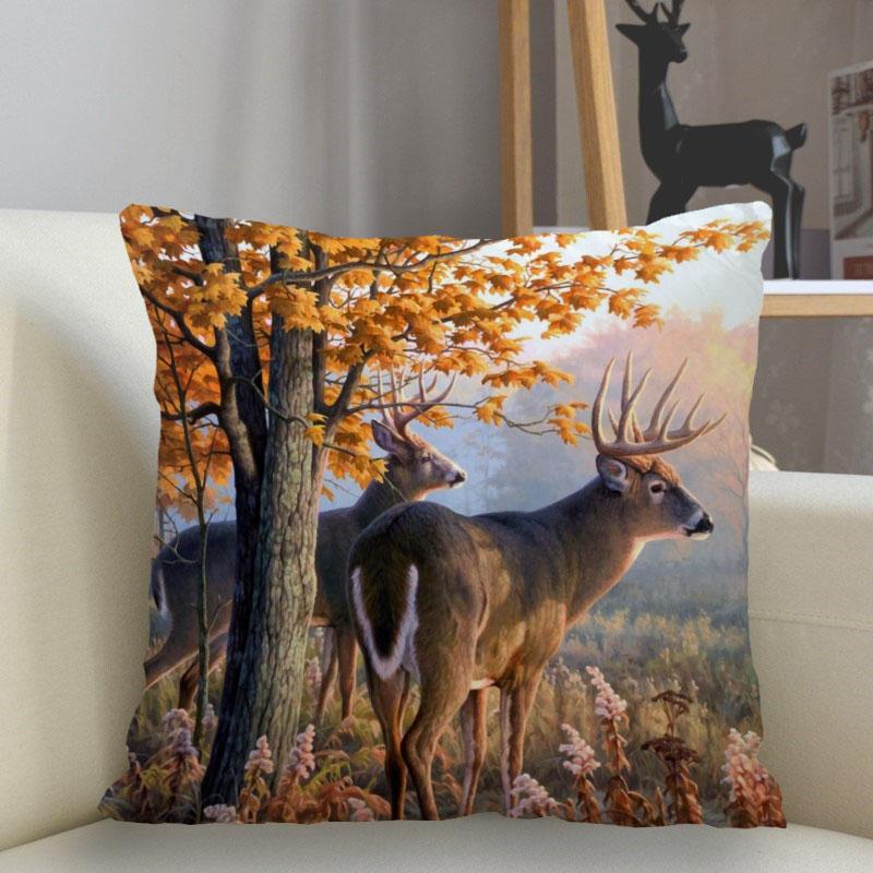 Bedroom Living Room Home Decor Cushion Cover Fantasy Fawn Art Pillowcase Square