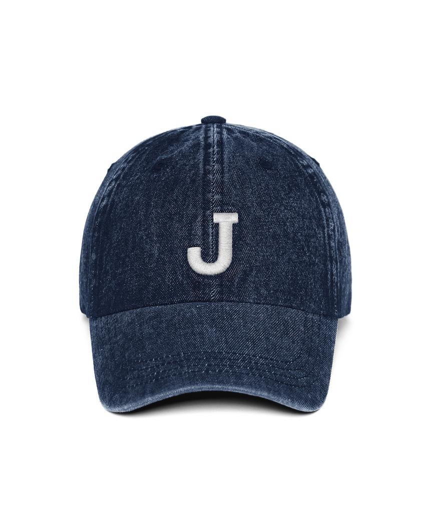 VERUTUM J Initial Denim Ball Cap Medium Denim