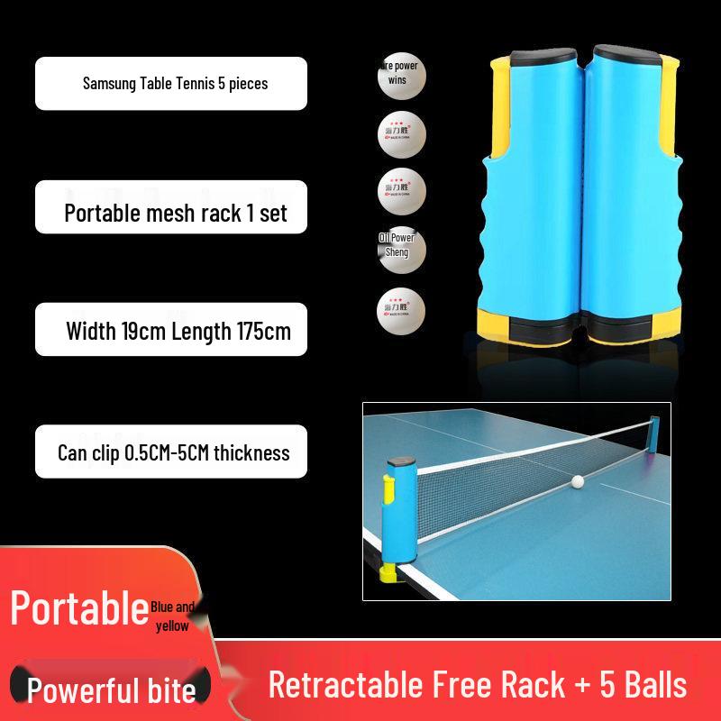 Portable Retractable Table Tennis Net with Indoor/Outdoor Stand and Net Cloth