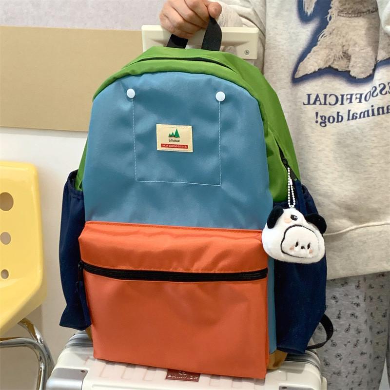 Lightweight Schoolbag Backpack Large Capacity Casual Fashion Design Durable Gift синий