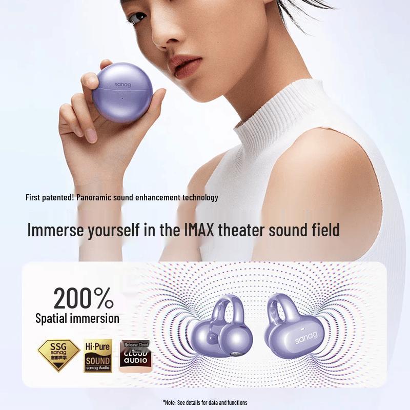 SANAG S6S Pro II AI Open-Ear Clip Bluetooth Headphones