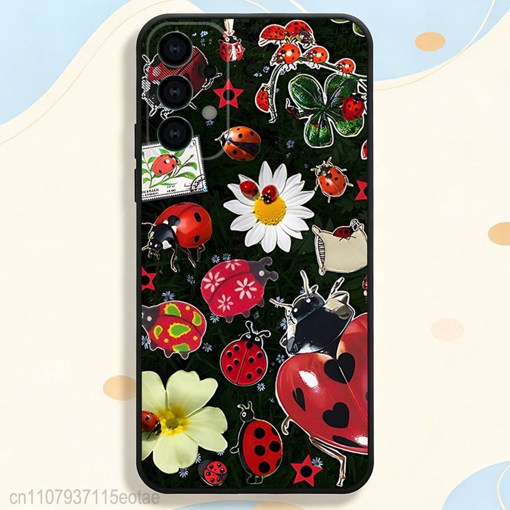 Insect Seven-Star ladybug Phone Case for Samsung S series s21 s22 s23 s24 s25 S26 FE Plus Ultra TPU Soft to Skin-friendly case